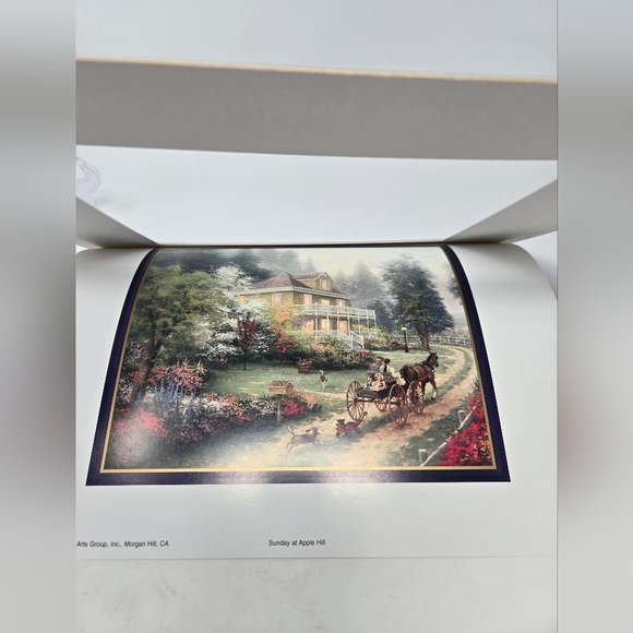 VINTAGE THOMAS KINKADE MATTED COLLECTOR'S PRINT SUNDAY AT APPLE HILL FARMHOUSE - Picture 13 of 14